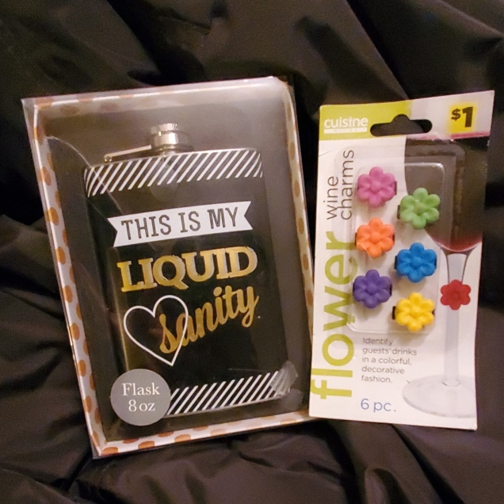 Long Day Alcohol Saves Flask + Wine Charms